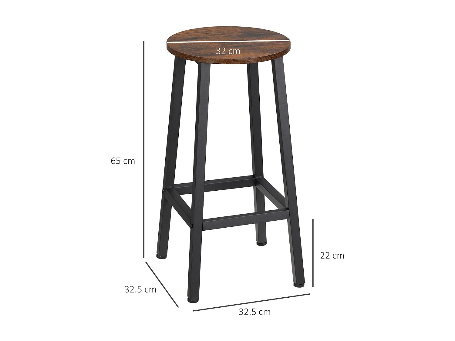 Set 2 sgabelli da bar con poggiapiedi e piano d'appoggio liscio