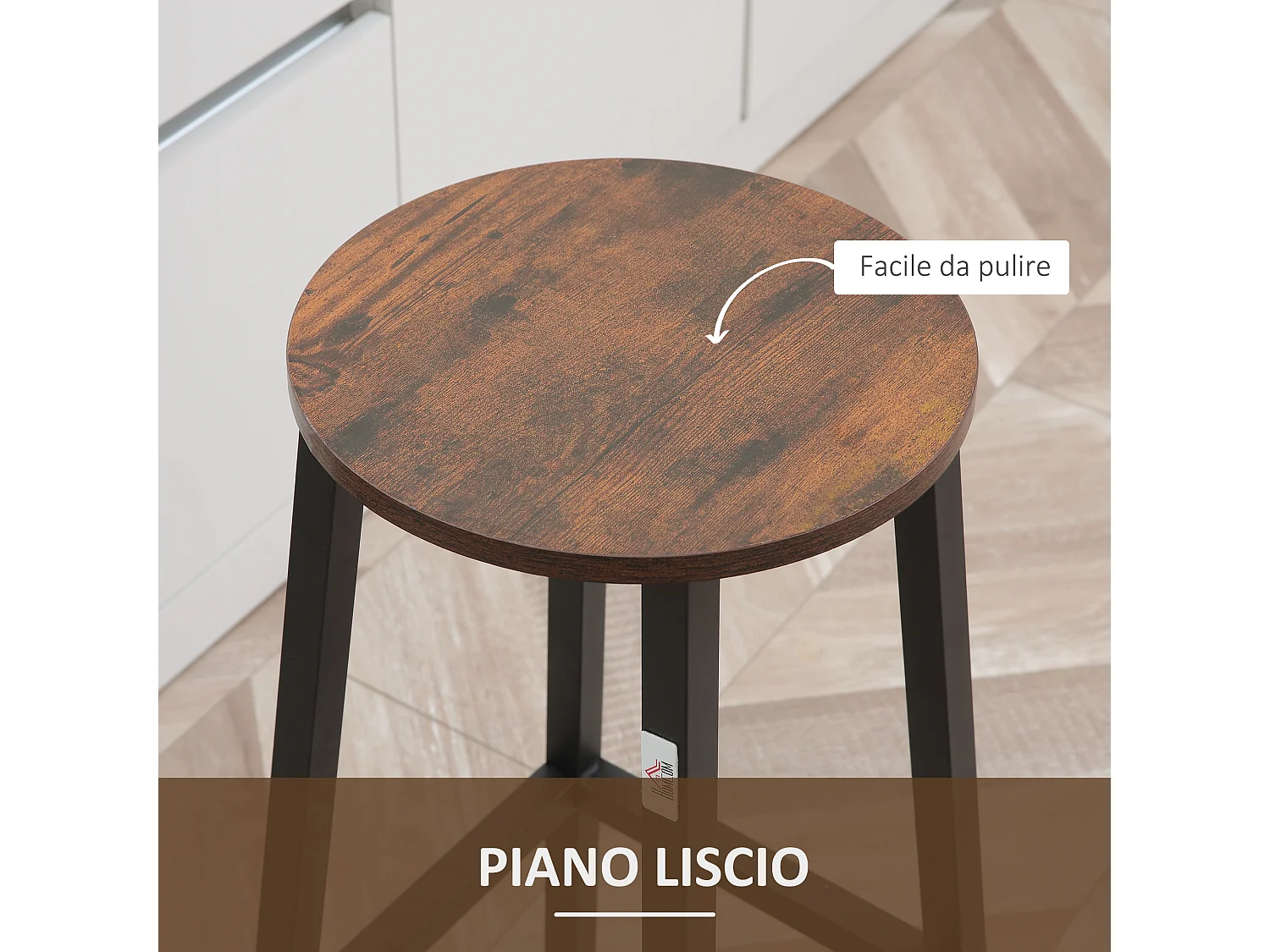 Set 2 sgabelli da bar con poggiapiedi e piano d'appoggio liscio