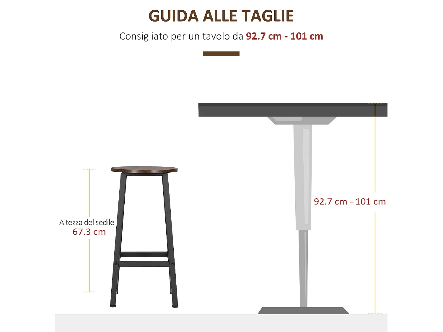 Set 2 sgabelli da bar con poggiapiedi e piano d'appoggio liscio