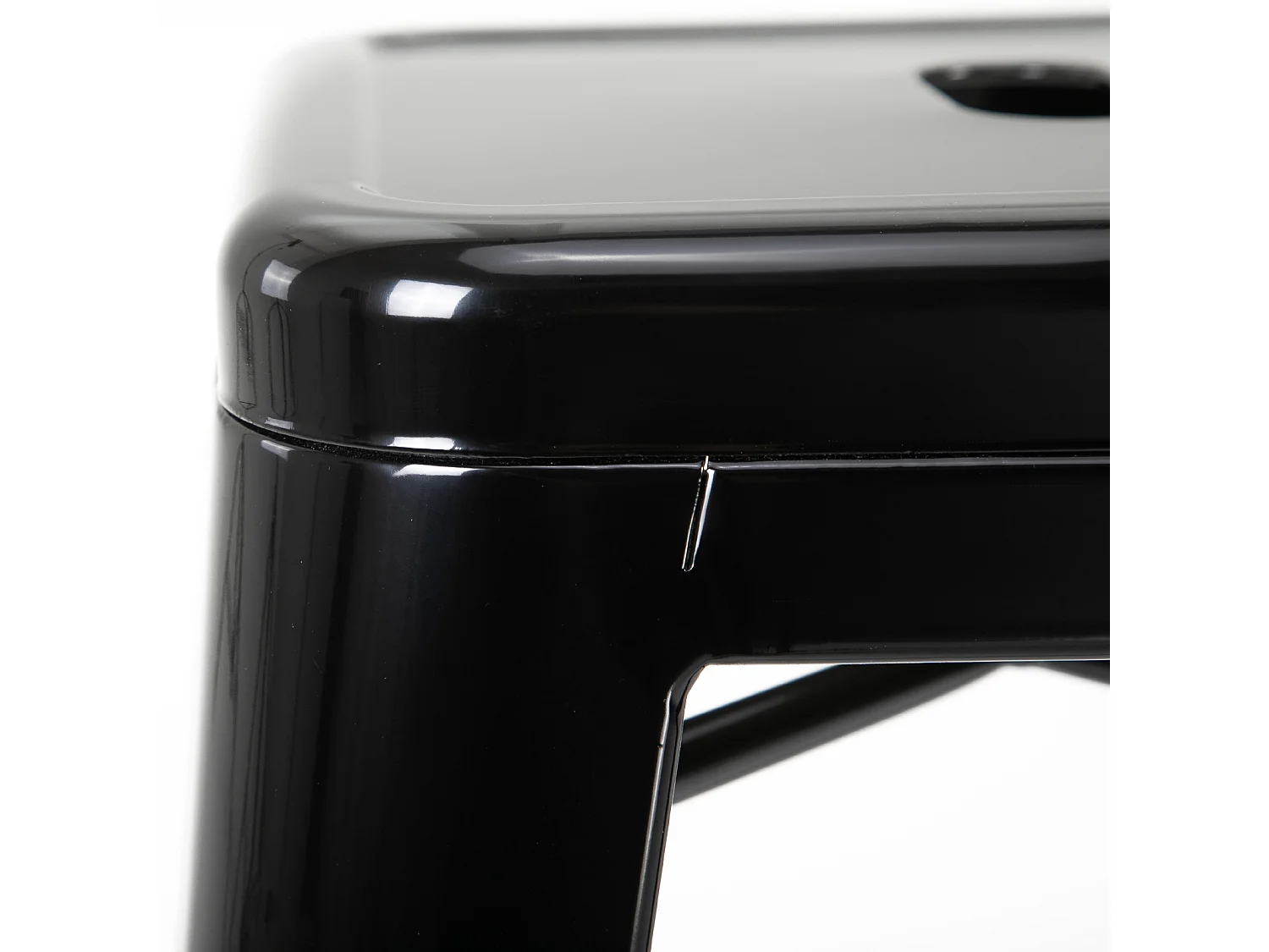 Set 4 sgabelli bar impilabili con poggiapiedi, sgabelli cucina alti in metallo