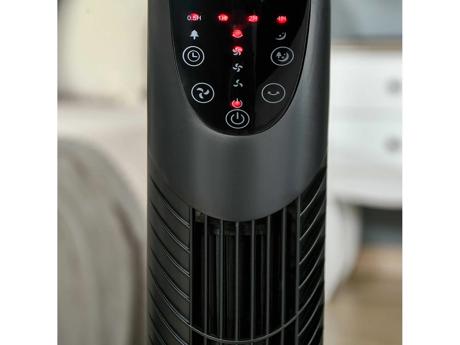 Ventilatore a colonna con telecomando fino a 5m oscillante 70° con 3 modalità e 3 velocità