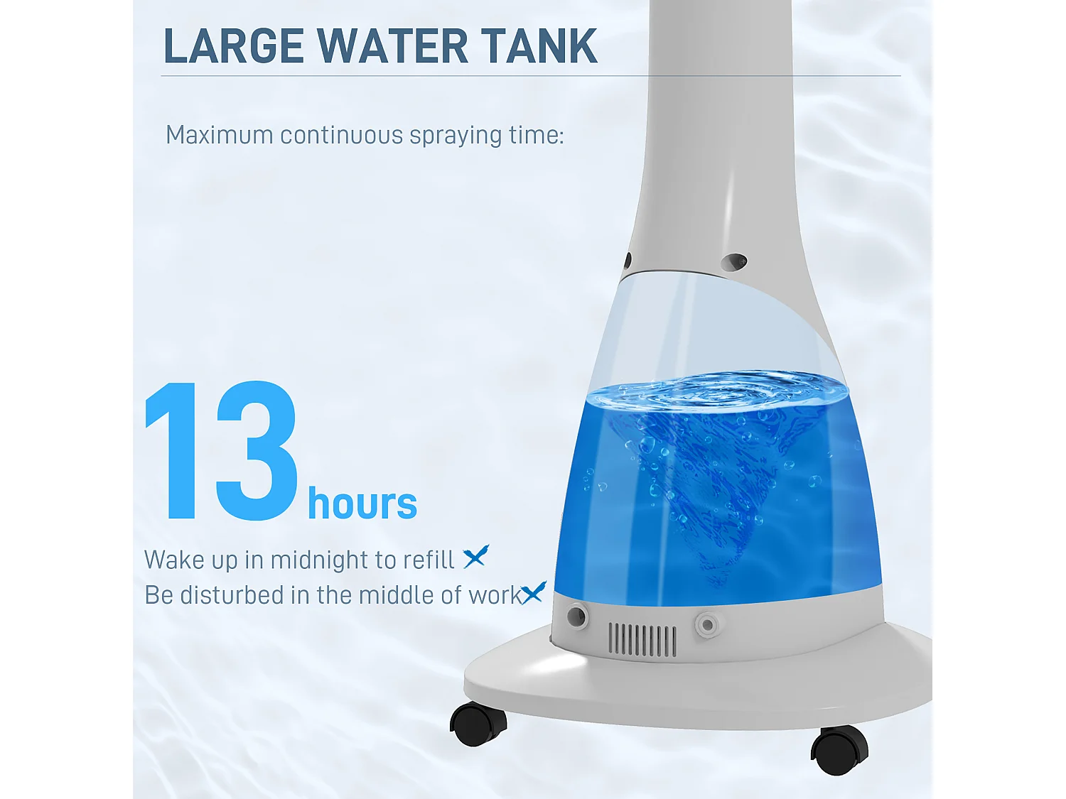 Ventilatore nebulizzatore con serbatoio da 3l 3 modalità e 3 velocità