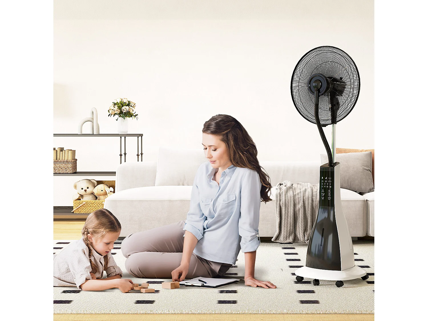 Ventilatore nebulizzatore con serbatoio da 3l 3 modalità e 3 velocità