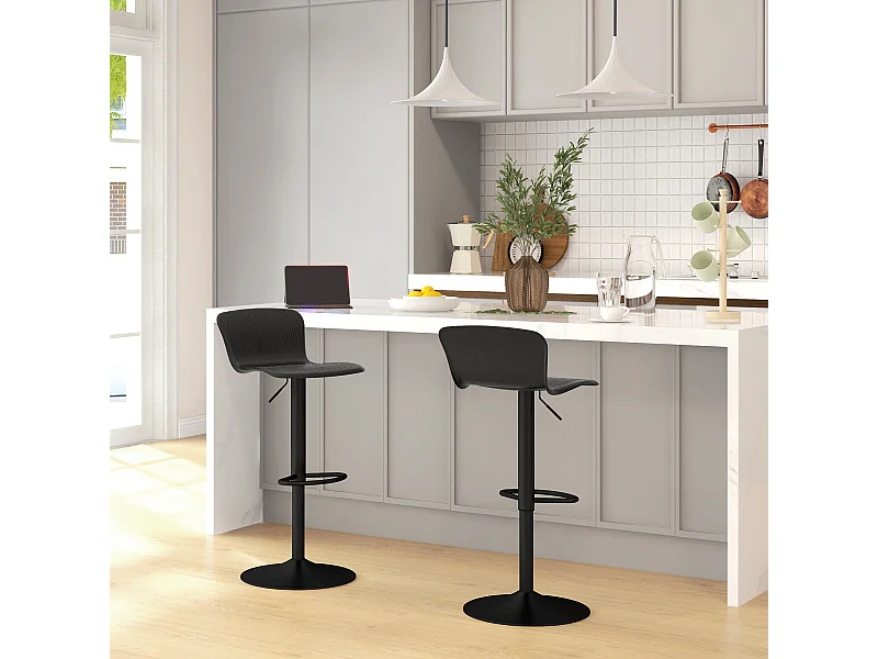 Set 2 sgabelli da bar con schienali ergonomici poggiapiedi sgabelli cucina
