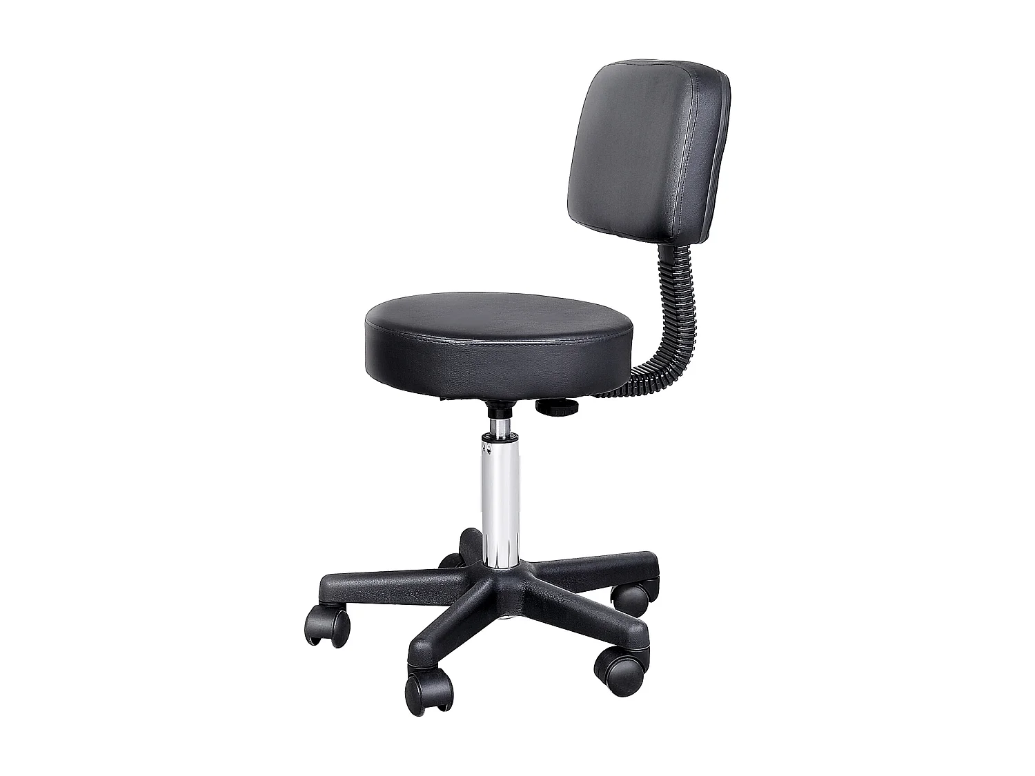 Sgabello con schienale da salone in PU altezza regolabile nero