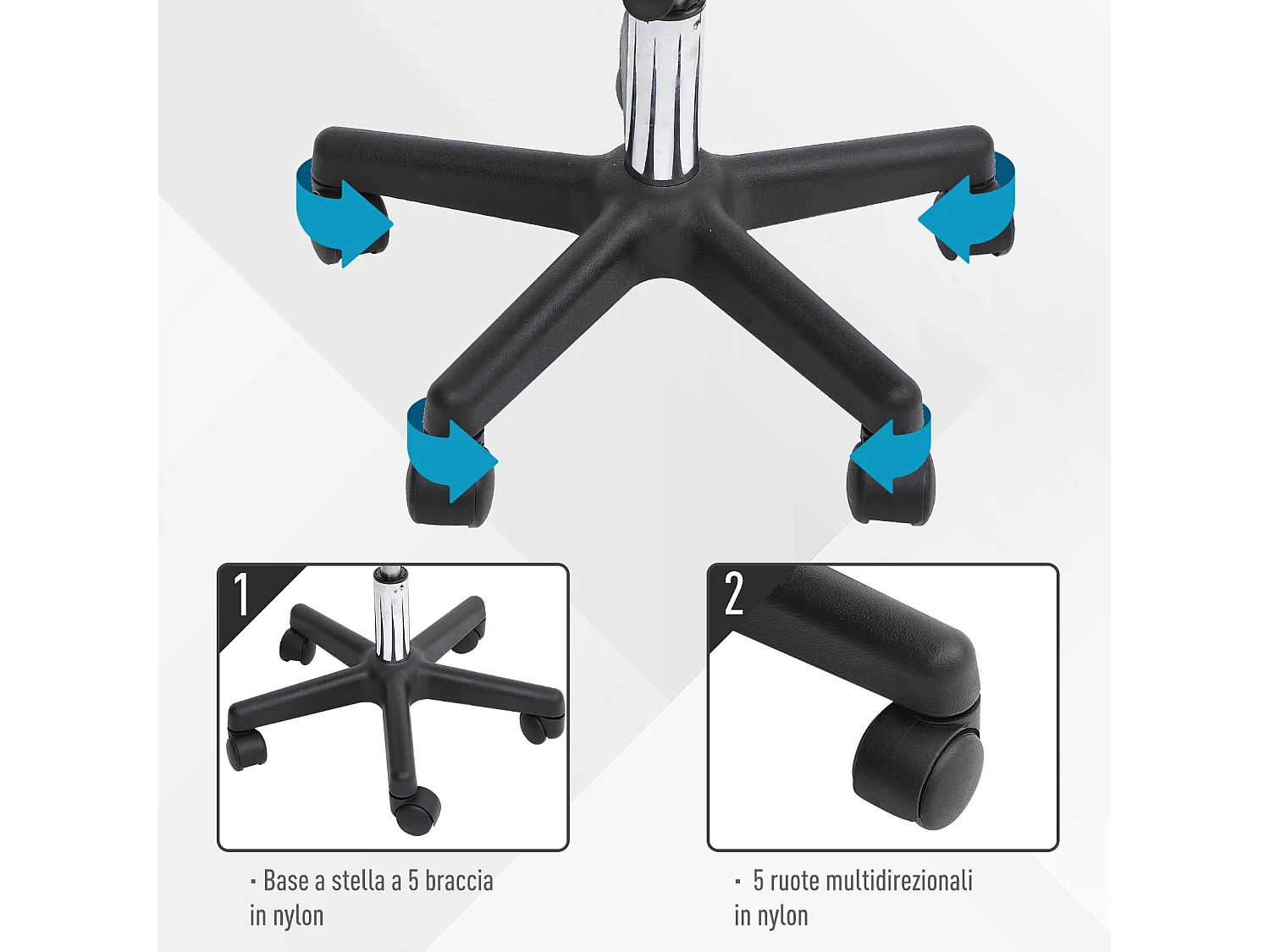 Sgabello con schienale da salone in PU altezza regolabile nero