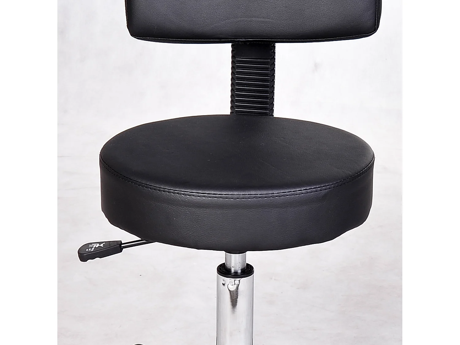 Sgabello con schienale da salone in PU altezza regolabile nero