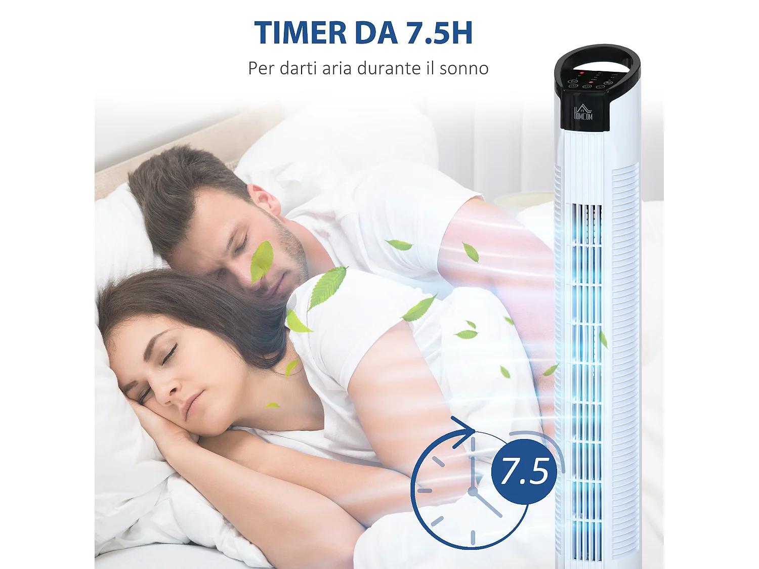 Ventilatore a colonna con telecomando a 5m oscillante 70°