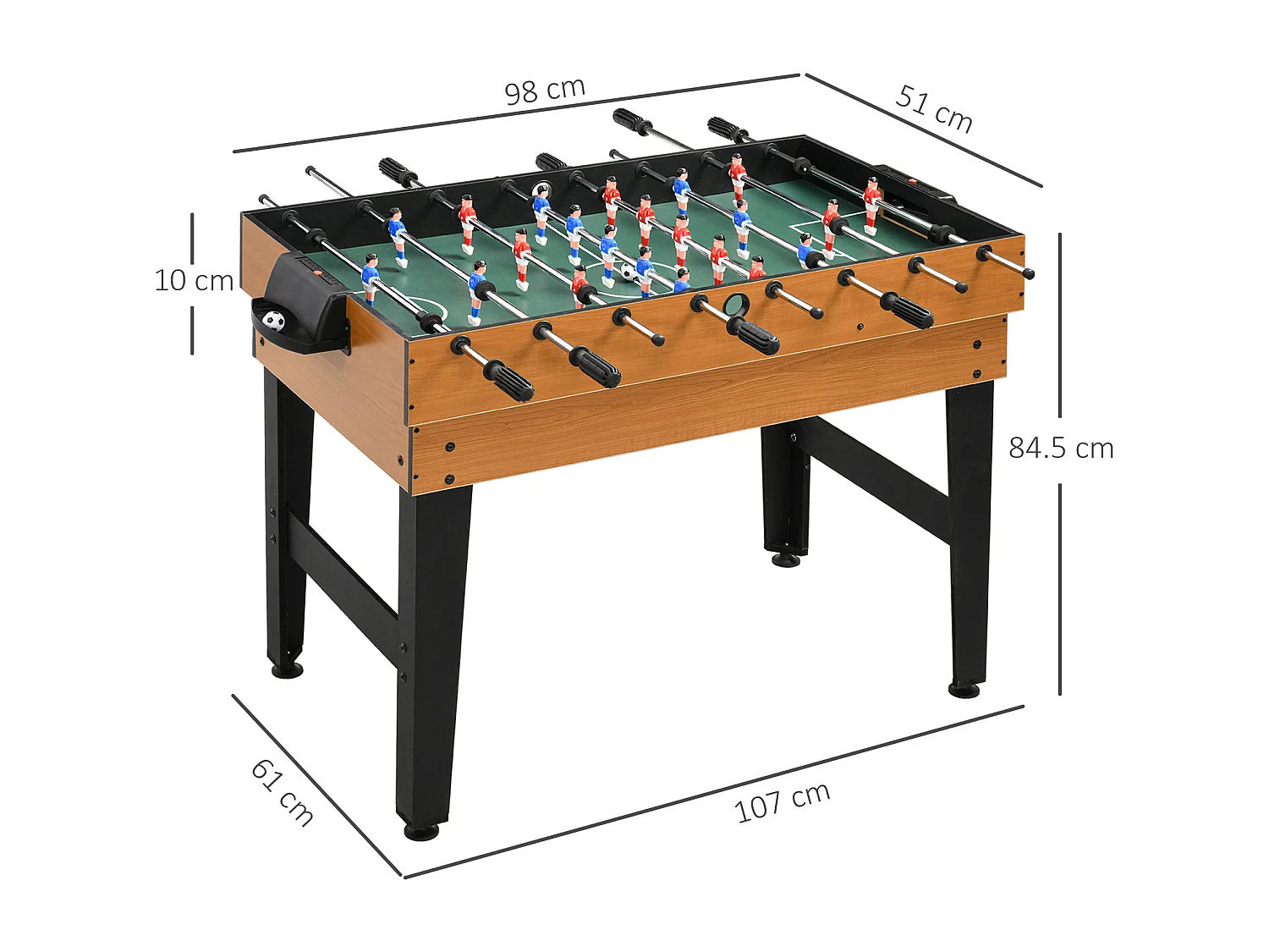 Tavolo multigioco 4 in 1 con calciobalilla biliardo ping pong hockey