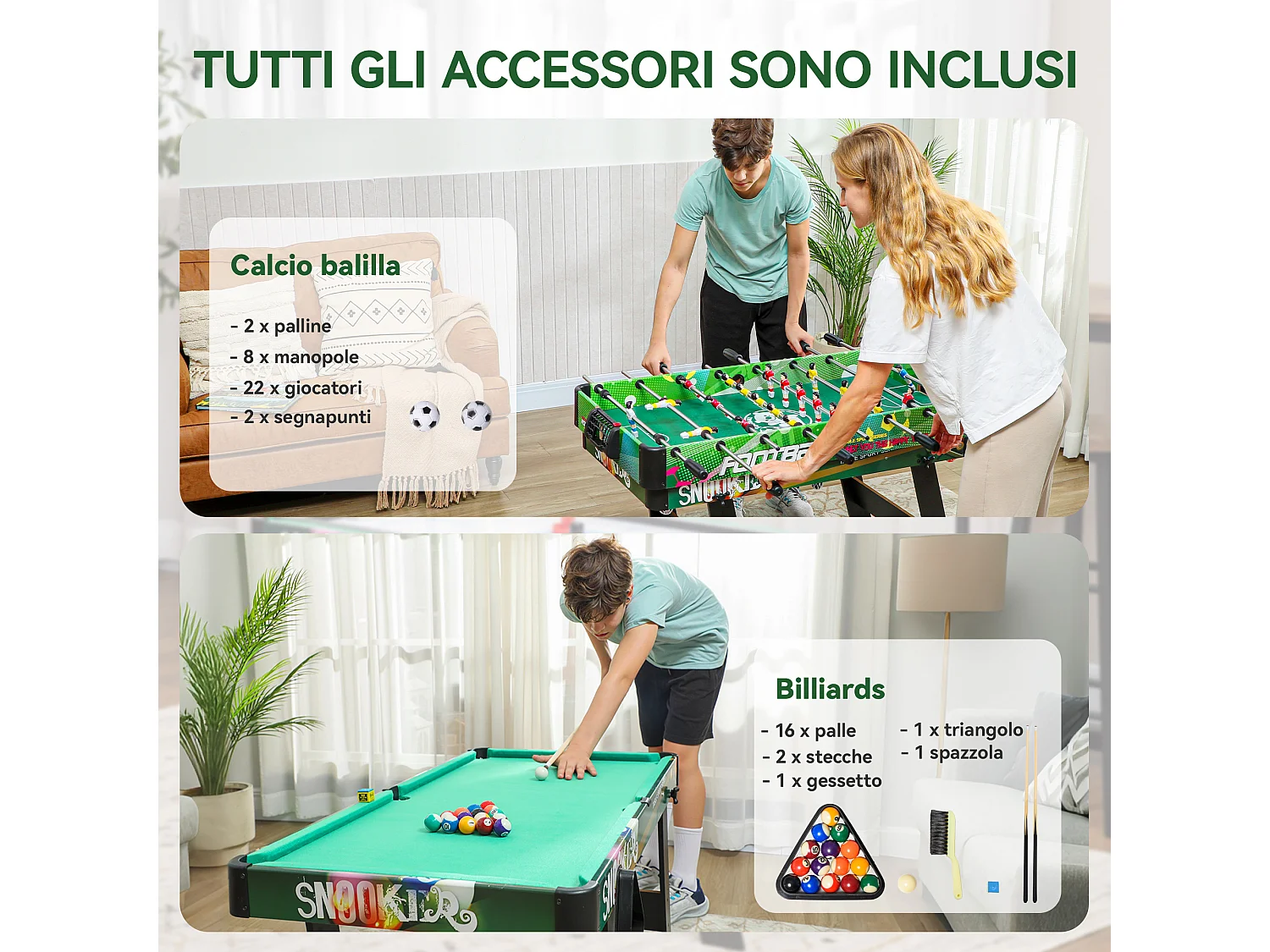 Tavolo da gioco 6 in 1 in mdf, resina e acciaio inox multicolore