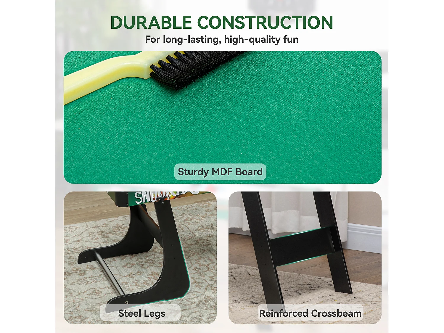 Tavolo da gioco 6 in 1 in mdf, resina e acciaio inox multicolore