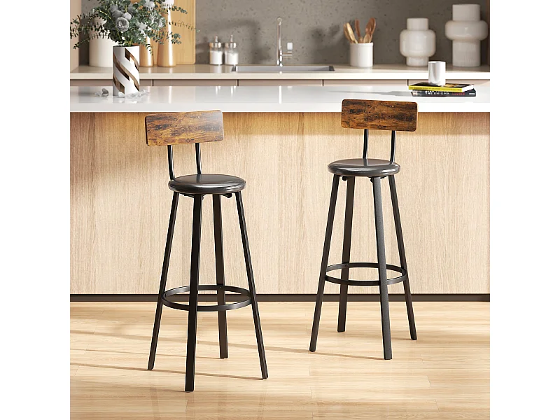 Set 2 sgabelli bar con schienale sgabelli cucina in finta pelle