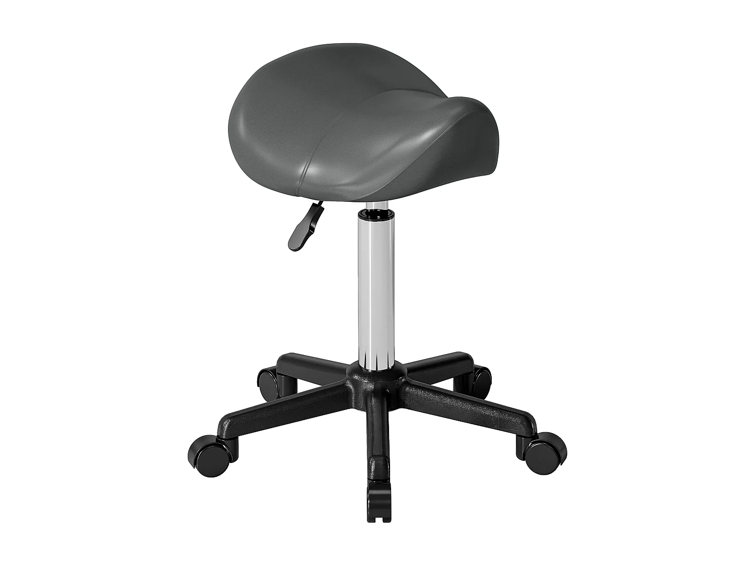 Sgabello girevole a sella con ruote, sgabello per parrucchiere ed estetista