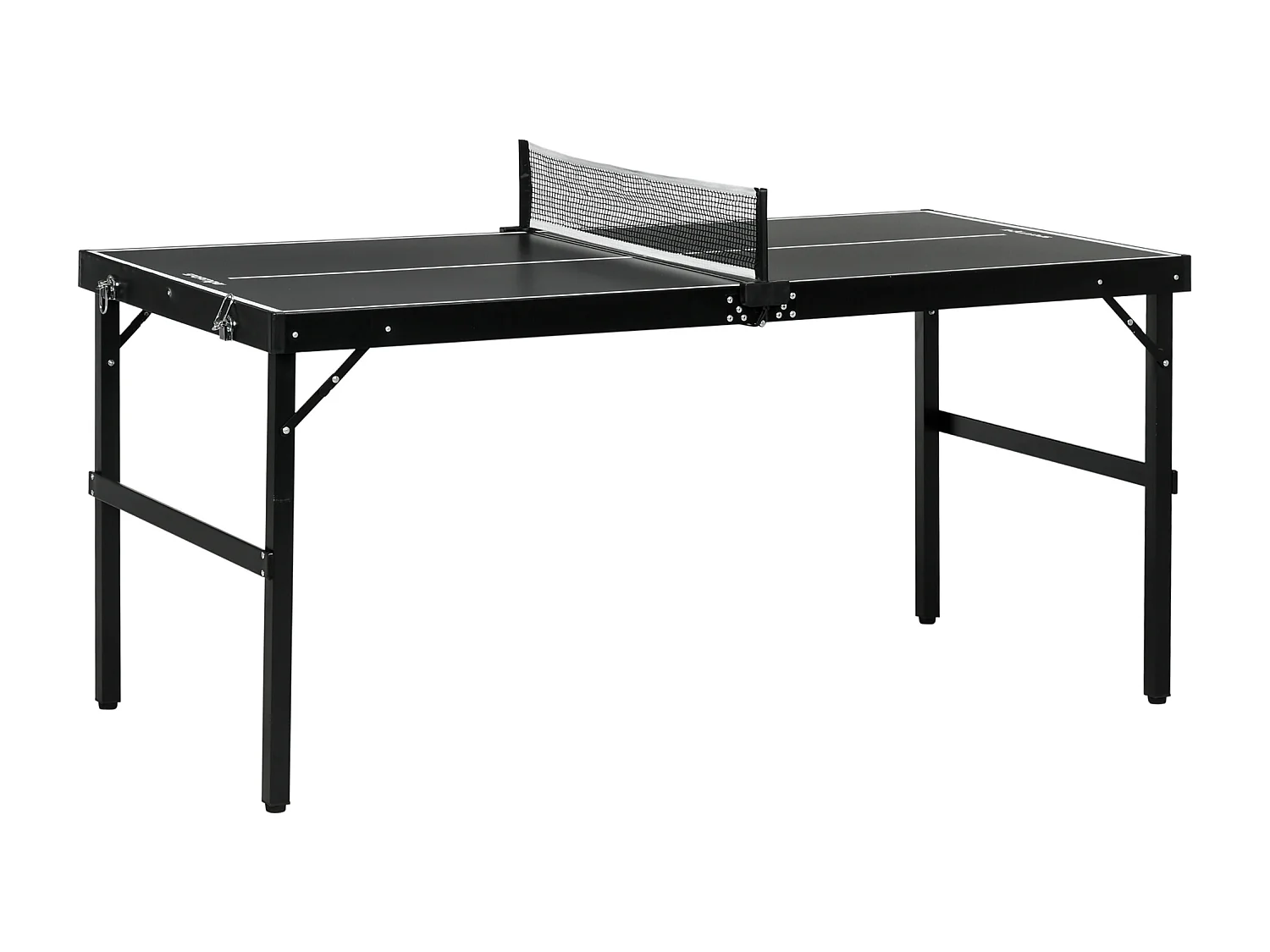 Tavolo ping pong pieghevole in alluminio e mdf 152x76x72 cm nero