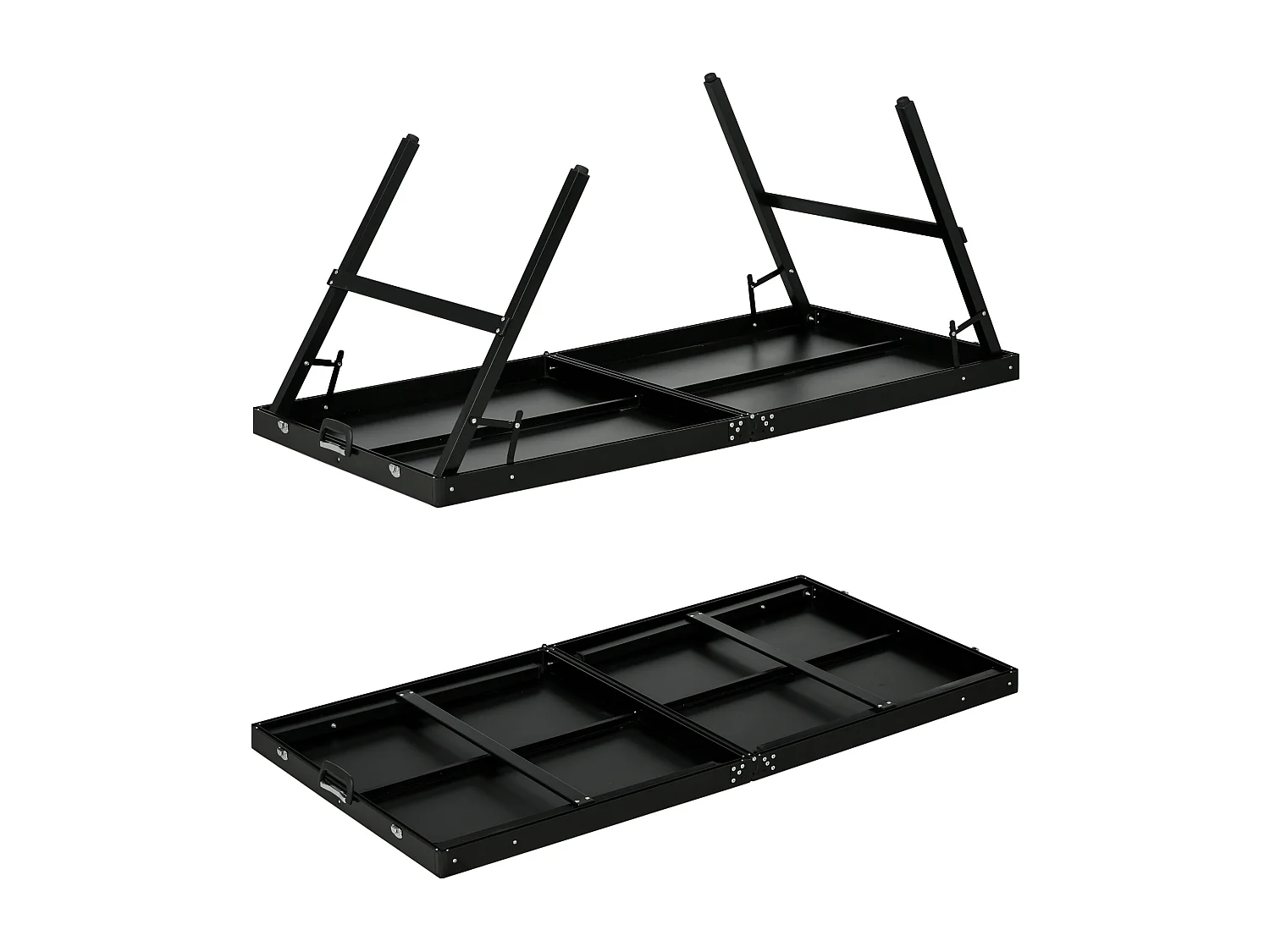 Tavolo ping pong pieghevole in alluminio e mdf 152x76x72 cm nero