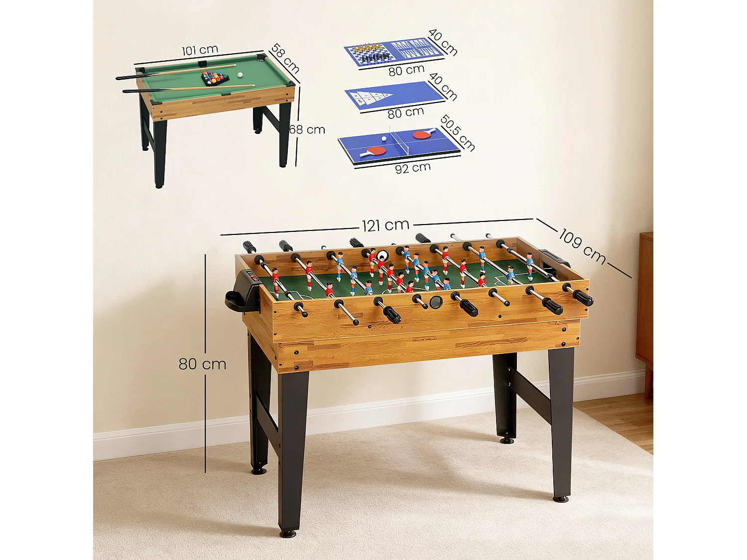 Tavolo multigioco 13 in 1 per adulti e bambini da 6 anni