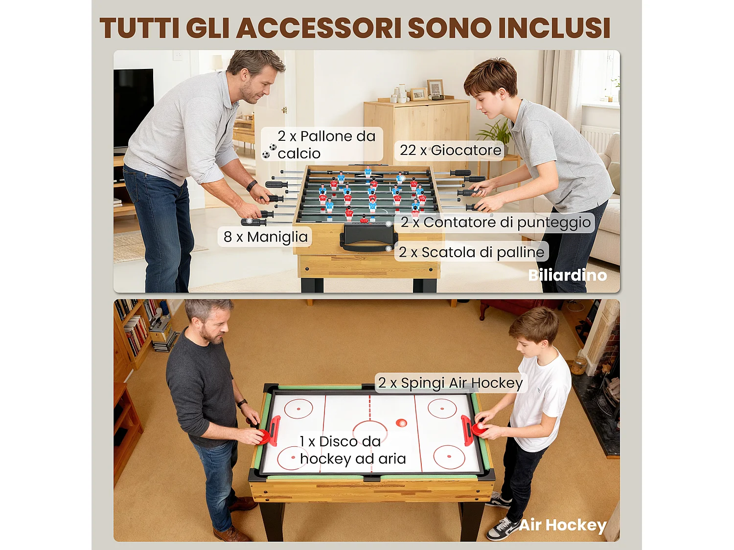 Tavolo multigioco 13 in 1 per adulti e bambini da 6 anni