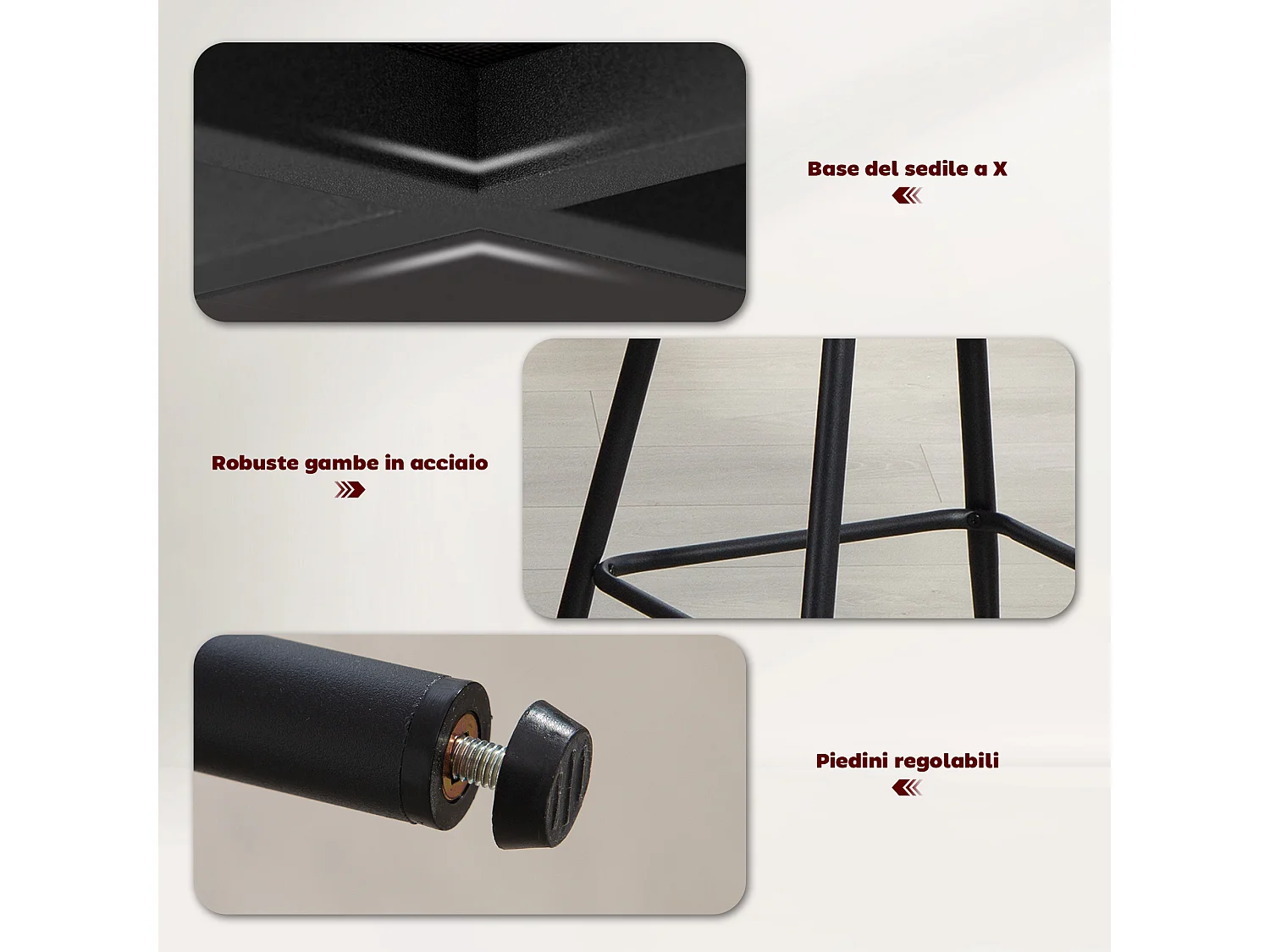 Set 2 sgabelli bar con schienale ergonomico sgabelli cucina in lino