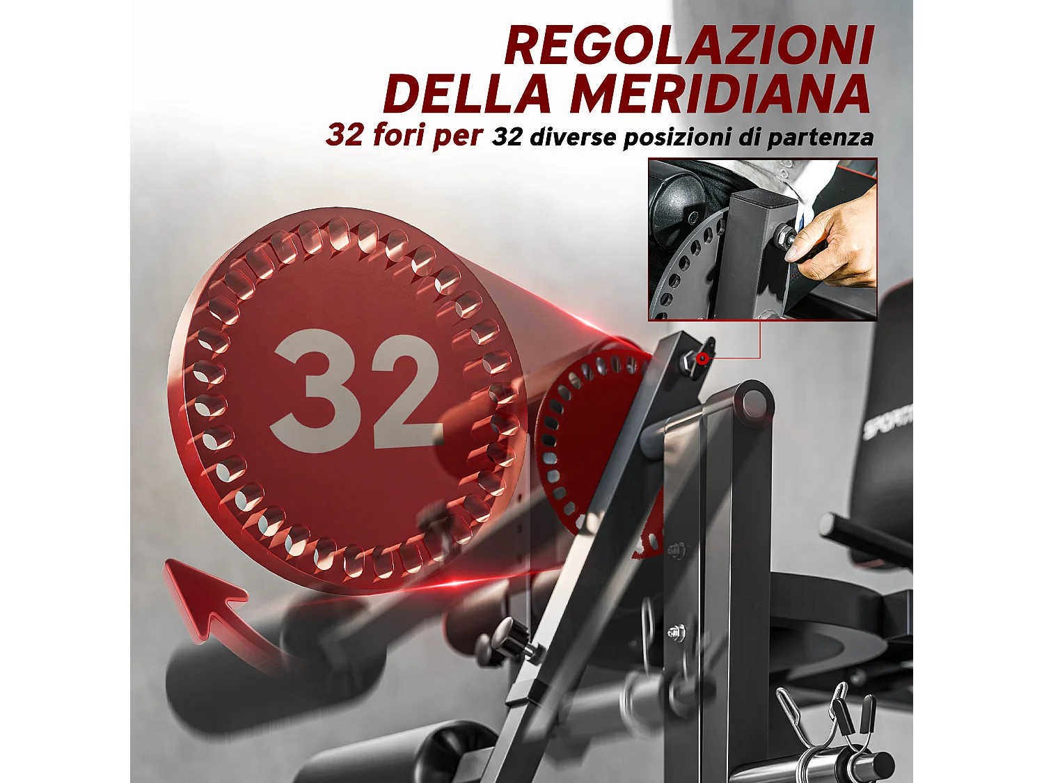 Calf machine con schienale e cuscinetti regolabili 100x90x105 cm