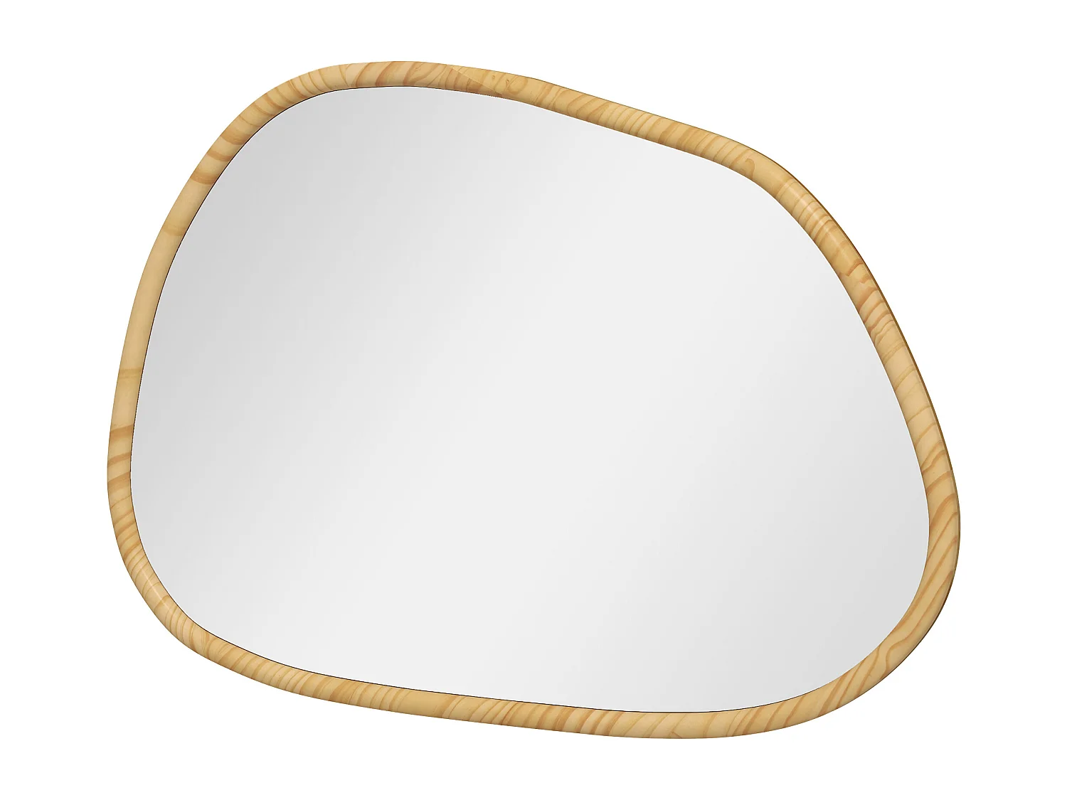 Specchio da parete moderno con bordi irregolari 70x50cm colore legno