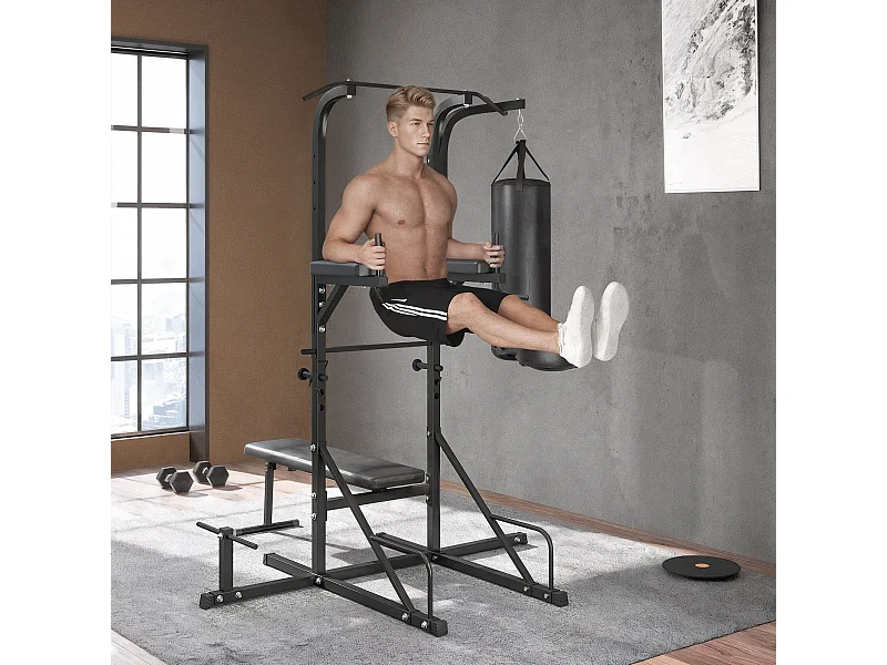 Power tower con panca e sacco da boxe 20kg