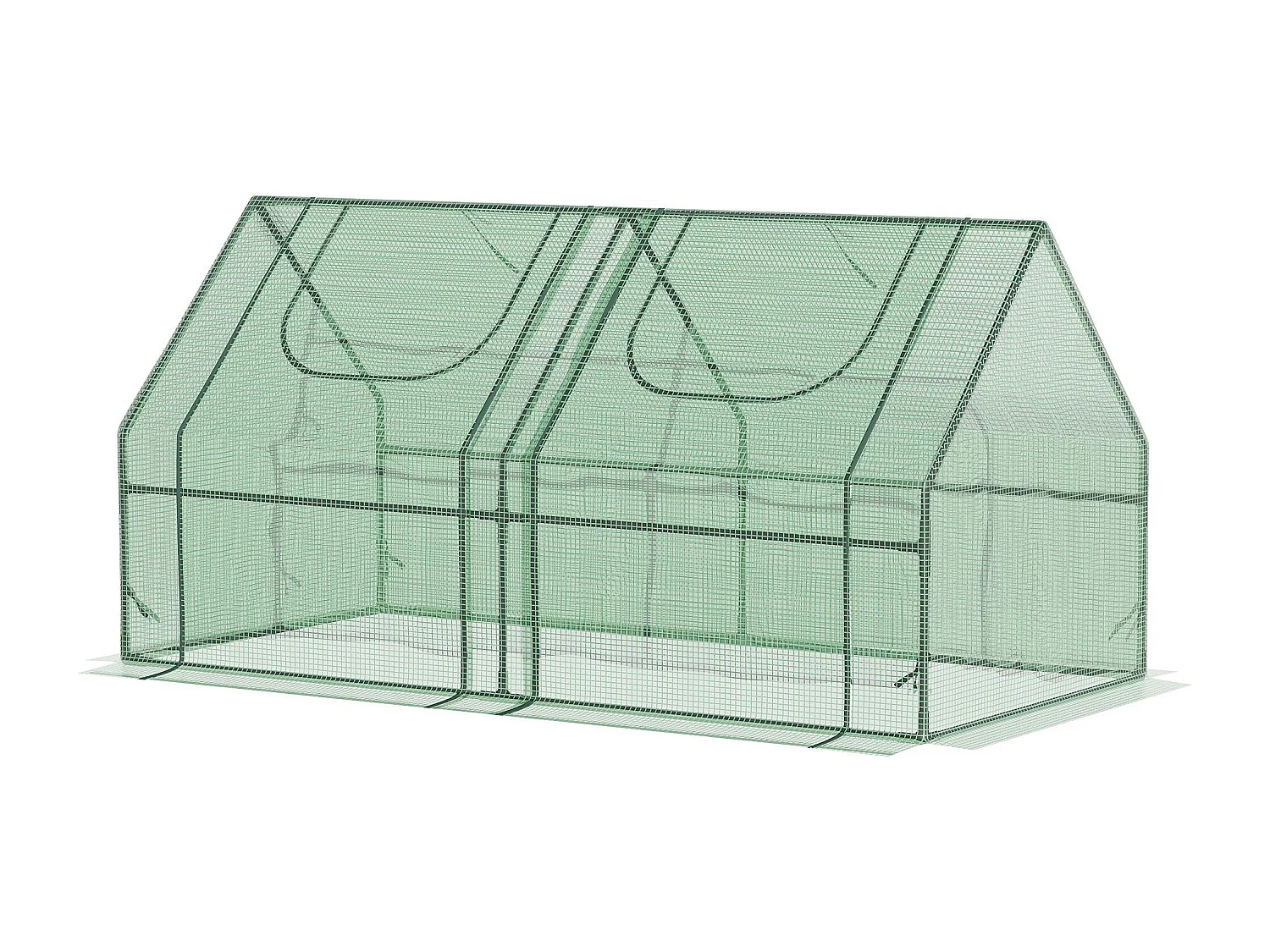 Serra da giardino con 2 coperture in pe e 4 finestre avvolgibili