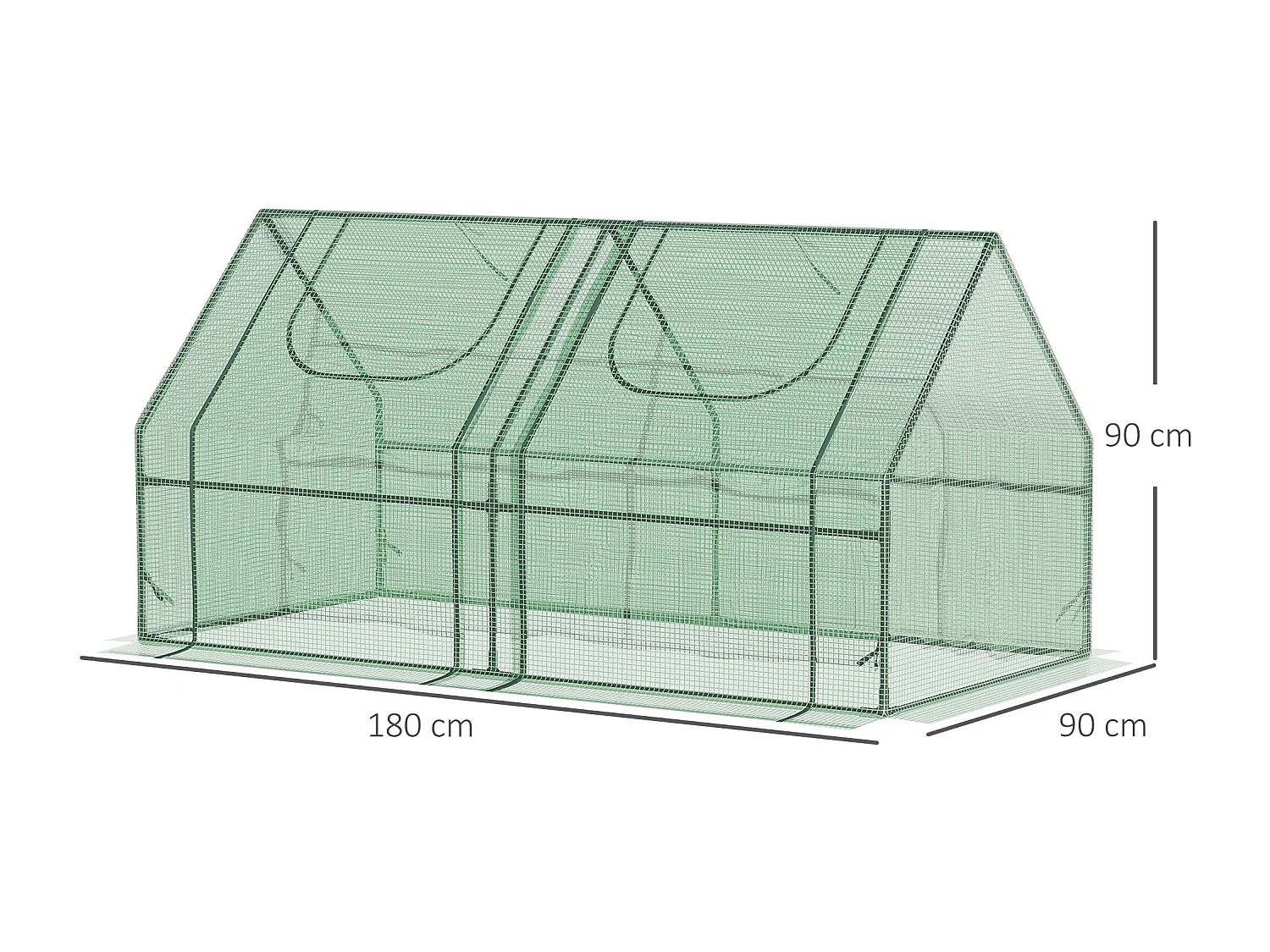 Serra da giardino con 2 coperture in pe e 4 finestre avvolgibili