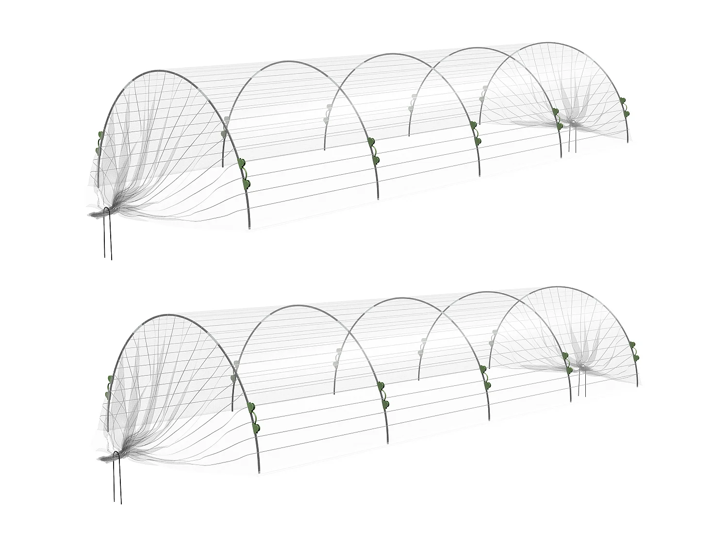 Cerchi da giardino per serra archi per serra tunnel orto con copertura a rete