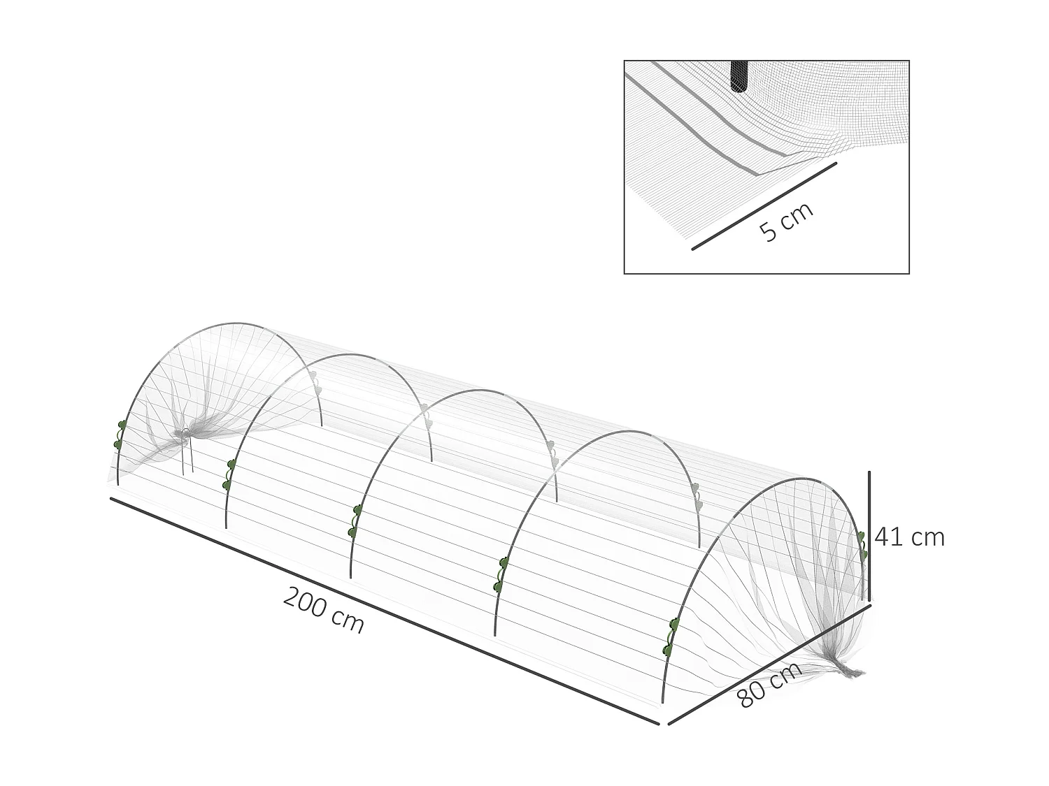 Cerchi da giardino per serra archi per serra tunnel orto con copertura a rete