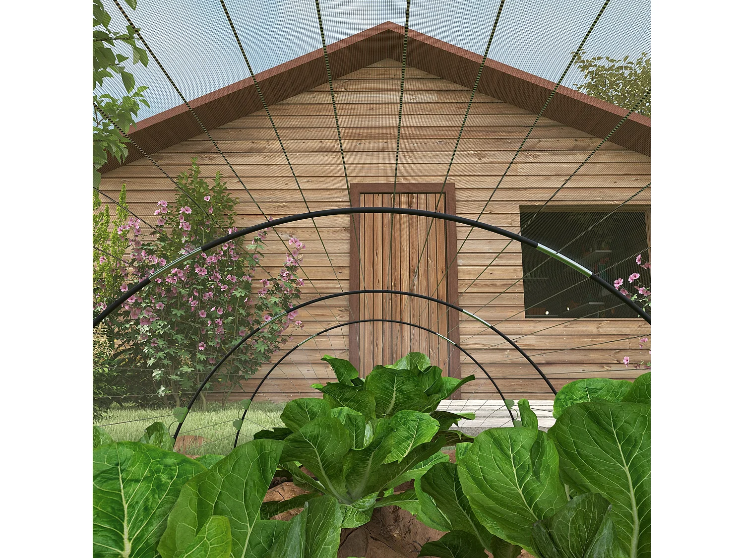 Cerchi da giardino per serra archi per serra tunnel orto con copertura a rete