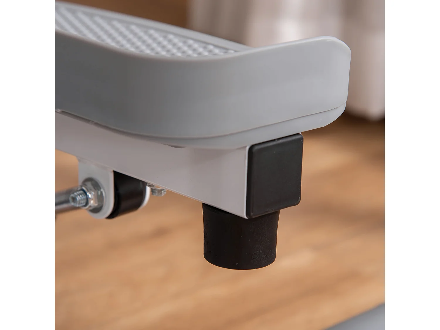 Stepper con monitor lcd, manubrio regolabile ed elastici bianco grigio