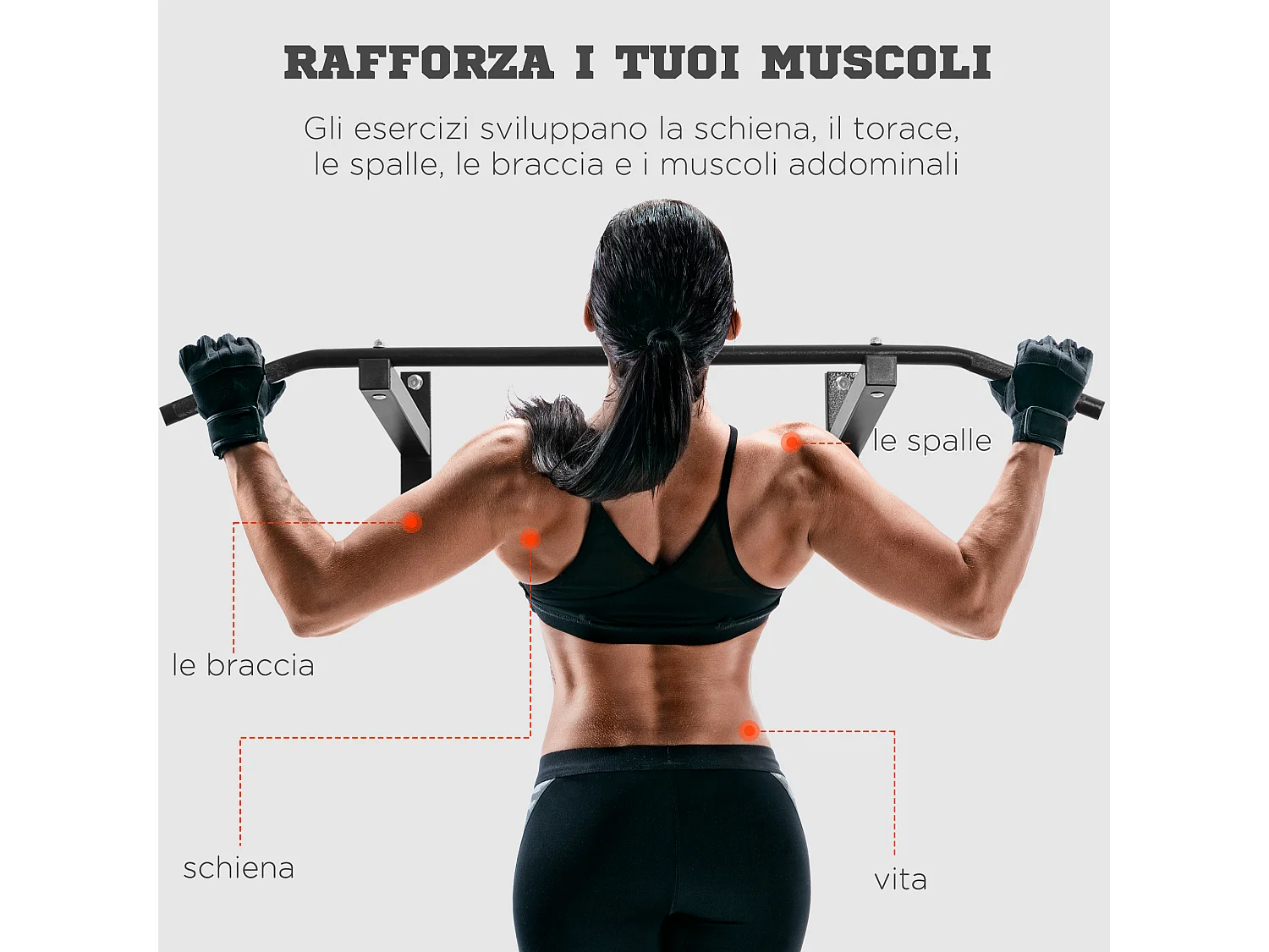 Barra per Trazione a Muro Professionale con Struttura in Acciaio