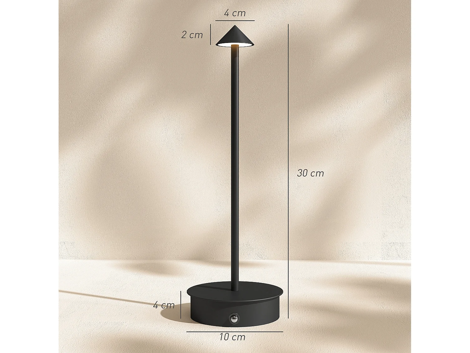 Lampada da tavolo ricaricabile touch e regolabile nero