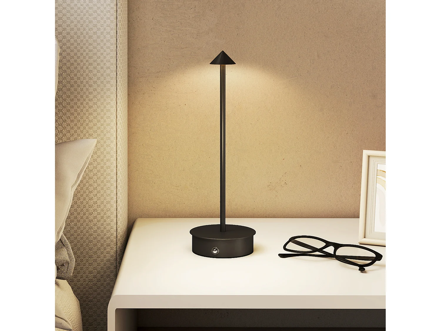 Lampada da tavolo ricaricabile touch e regolabile nero