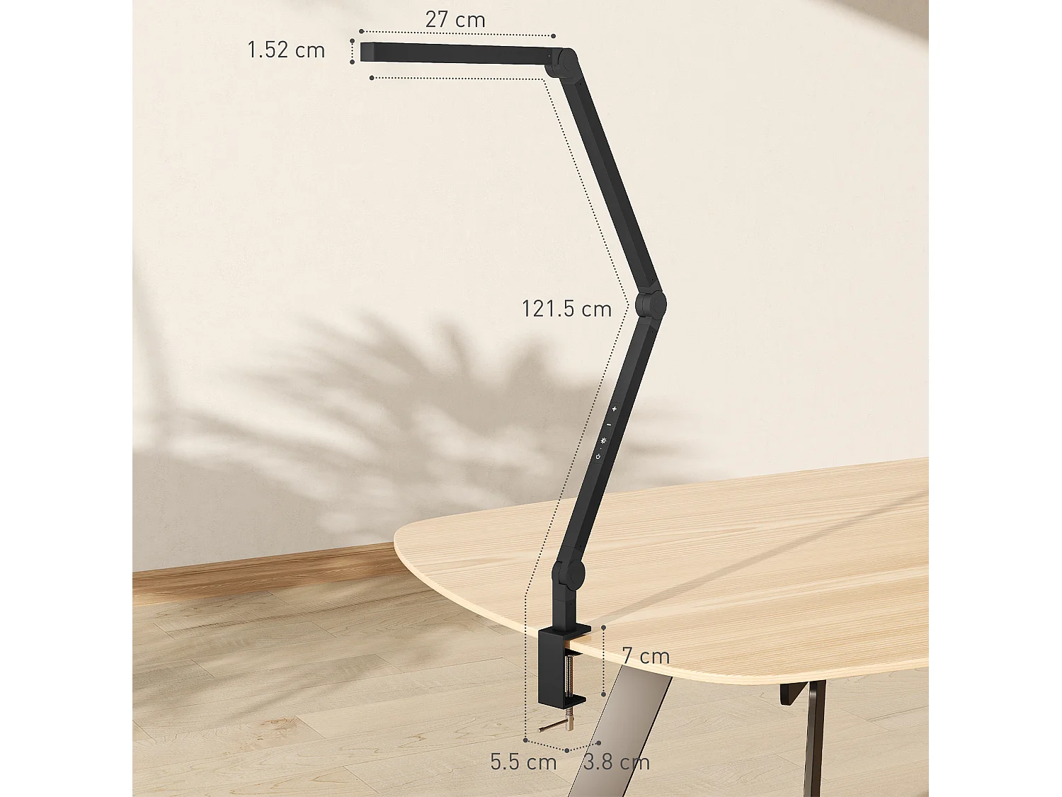 Lampada da scrivania dimmerabile con morsetto e braccio regolabile