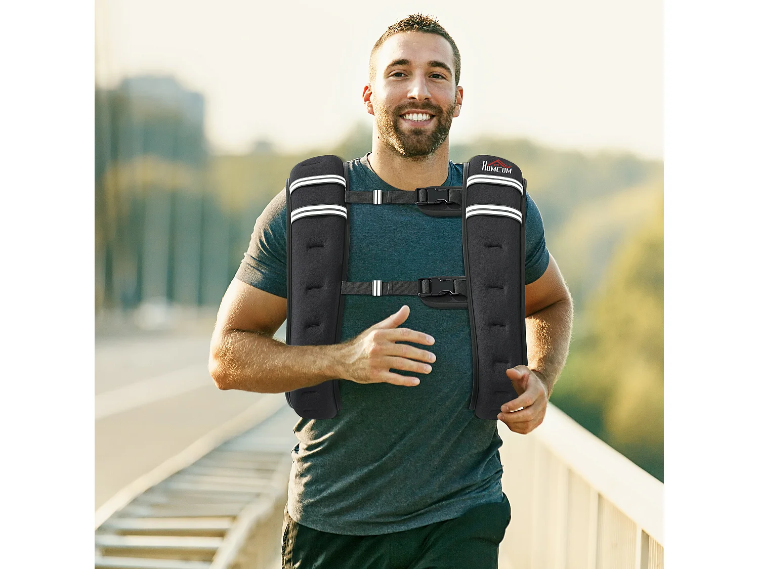 Giubbotto zavorrato 10kg traspirante con tasca portaoggetti nero