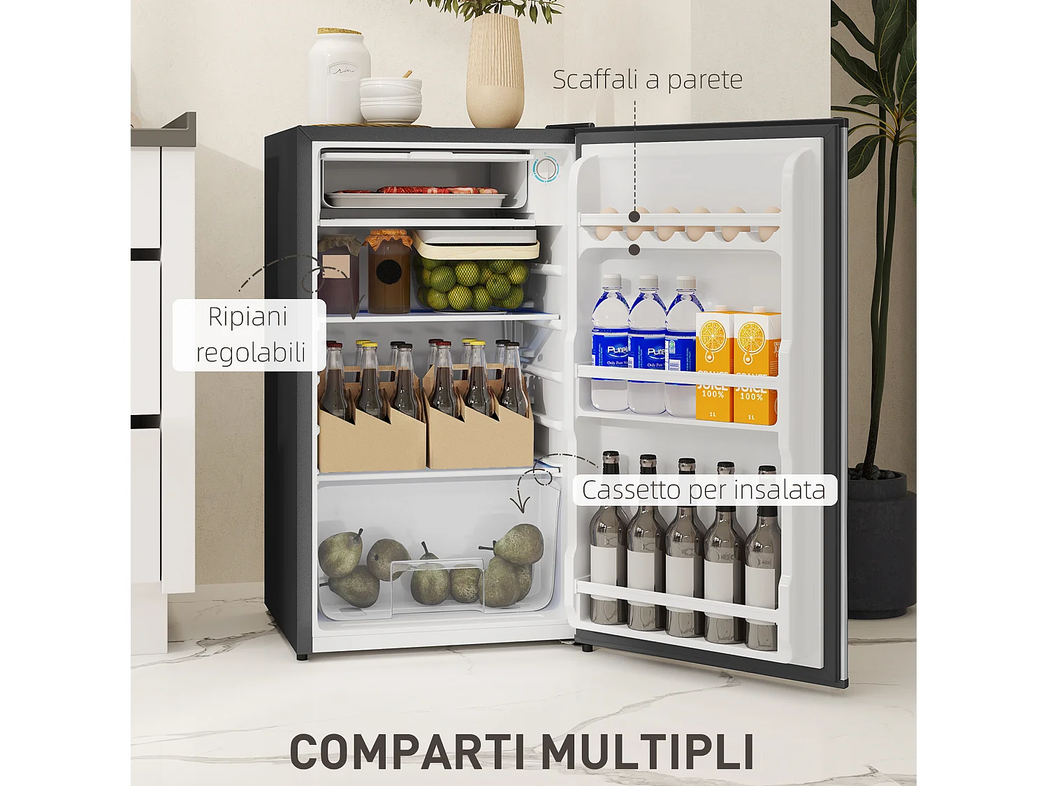 Frigorifero piccolo 91l monoporta reversibile con congelatore