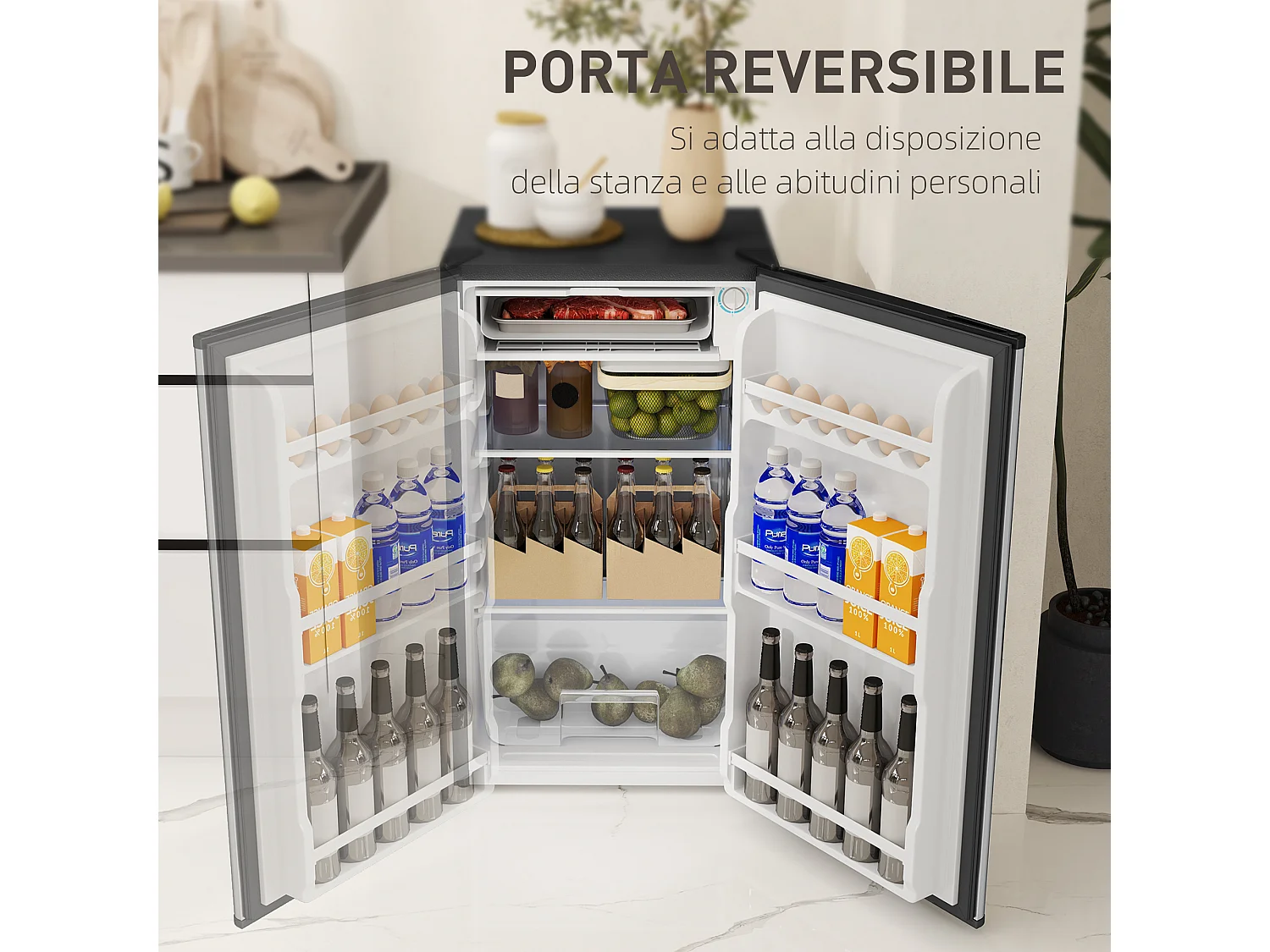 Frigorifero piccolo 91l monoporta reversibile con congelatore
