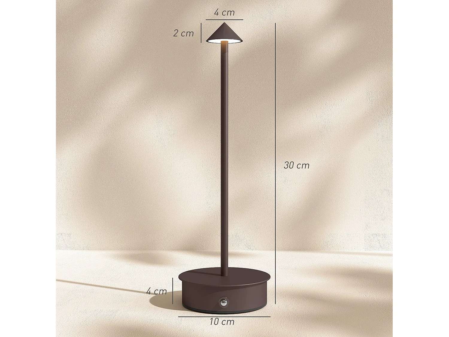 Lampada da tavolo ricaricabile touch e regolabile caffè