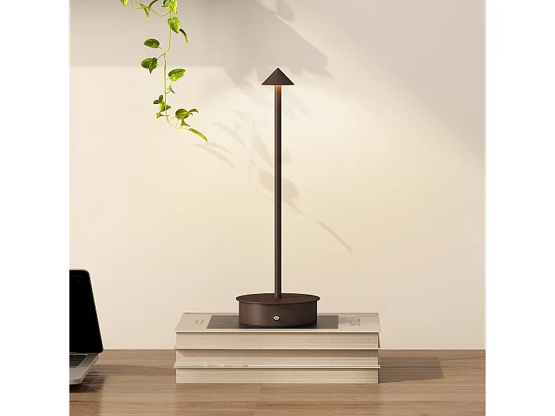 Lampada da tavolo ricaricabile touch e regolabile caffè