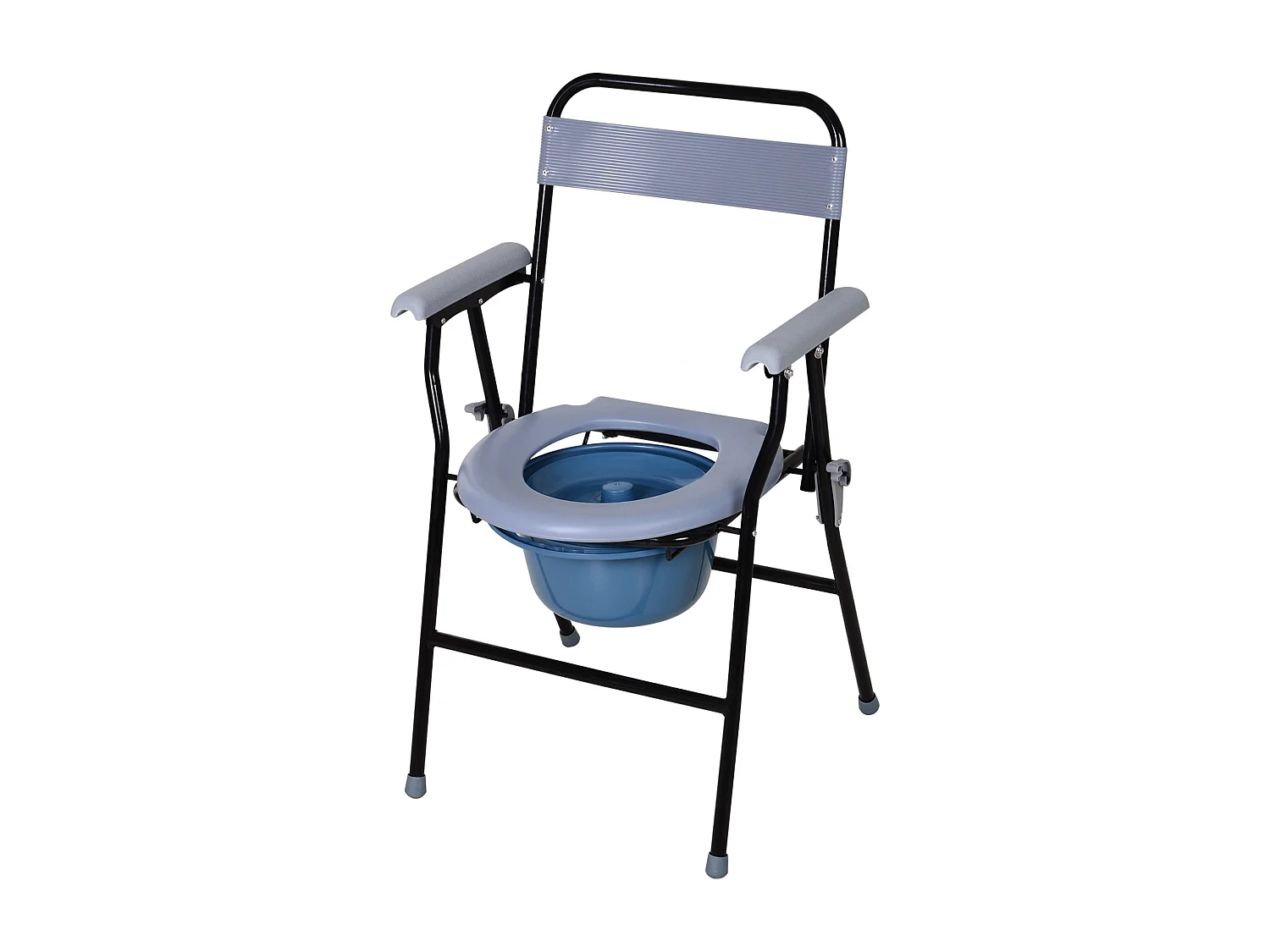 Sedia WC Pieghevole con Vaso Rimovibile per Anziani e Disabili