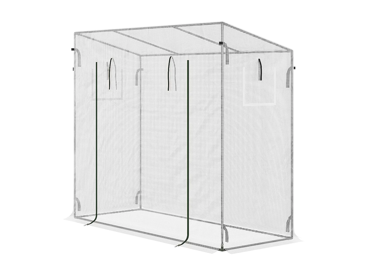 Serra da giardino con porta avvolgibile 2 finestre e bordi estesi