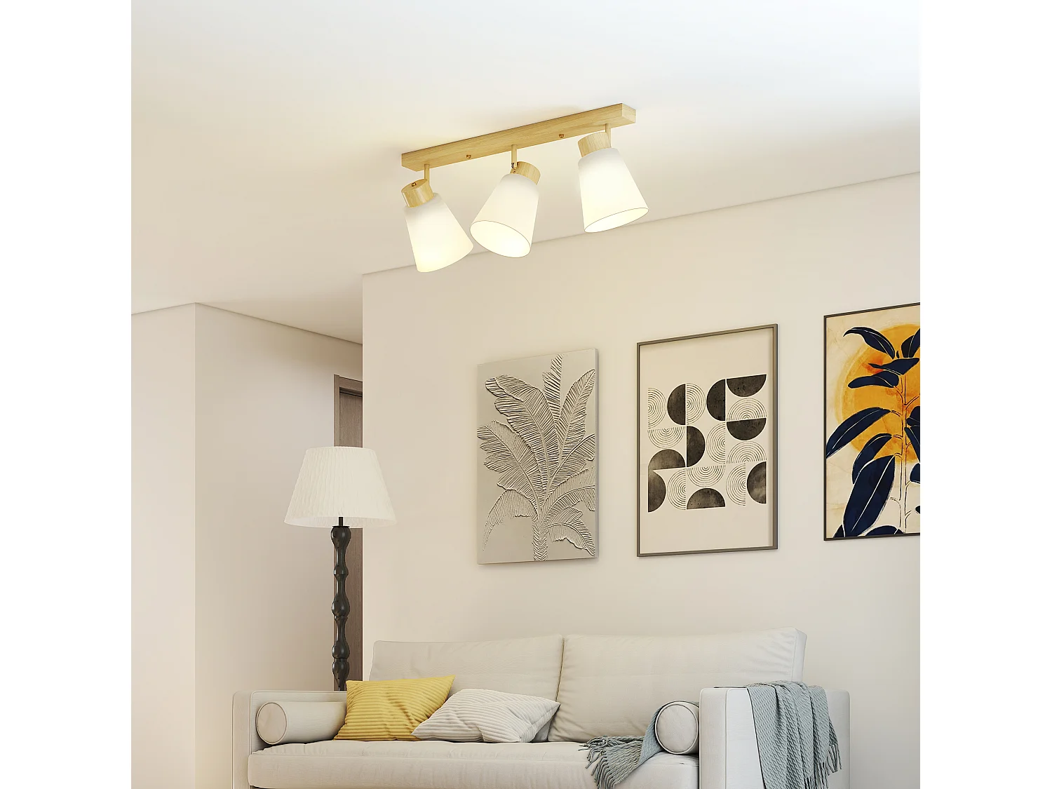 Lampadario da soffitto con 3 luci regolabili a 90° attacco e27