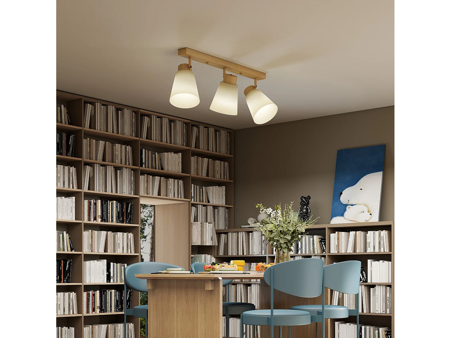 Lampadario da soffitto con 3 luci regolabili a 90° attacco e27