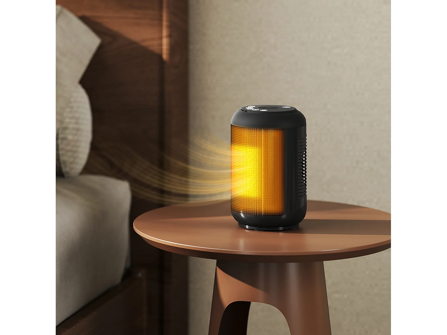 Riscaldatore elettrico a 3 modalità con timer 24h 14x14x21.5 cm nero