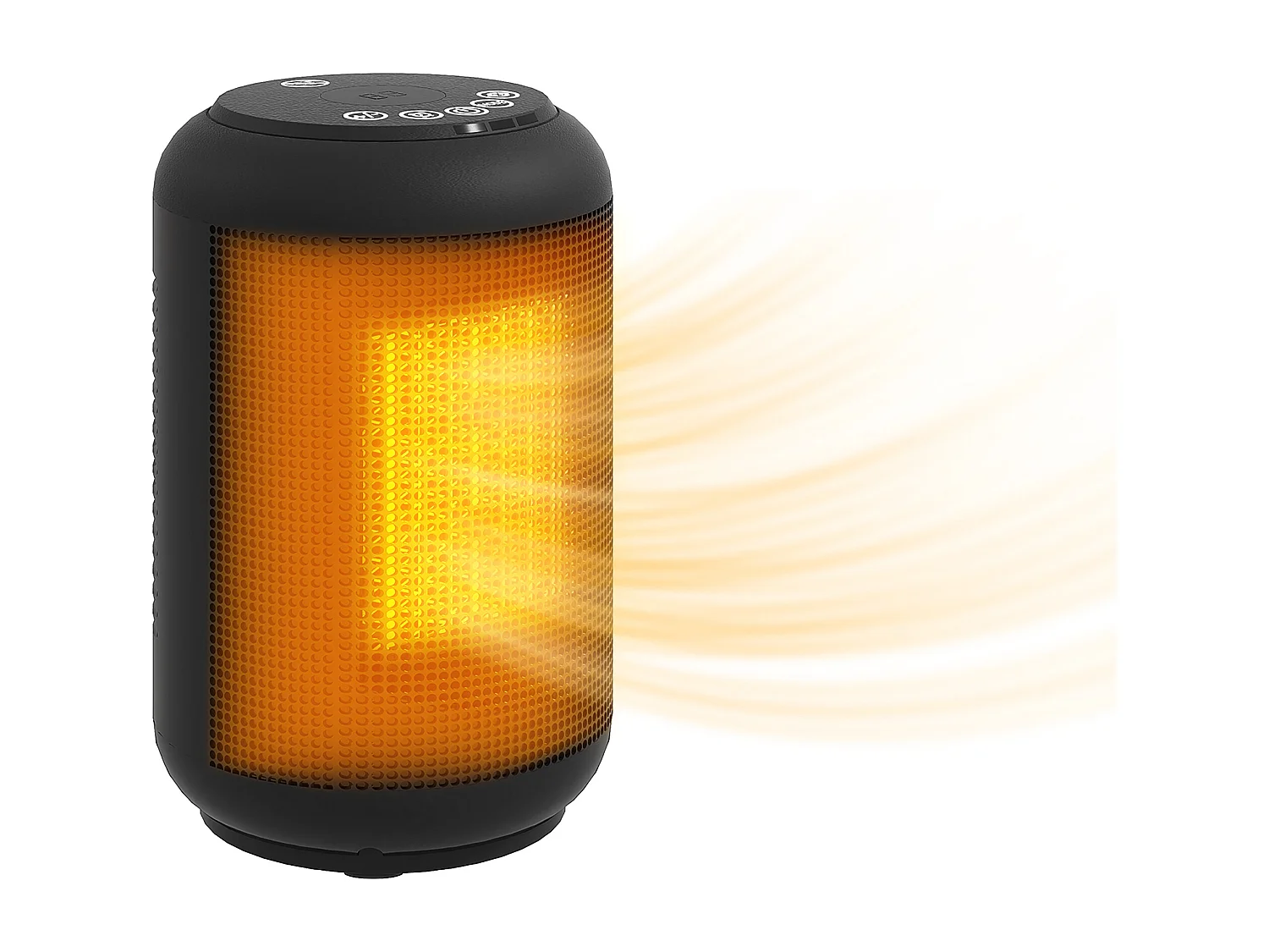 Riscaldatore elettrico a 3 modalità con timer 24h 14x14x21.5 cm nero