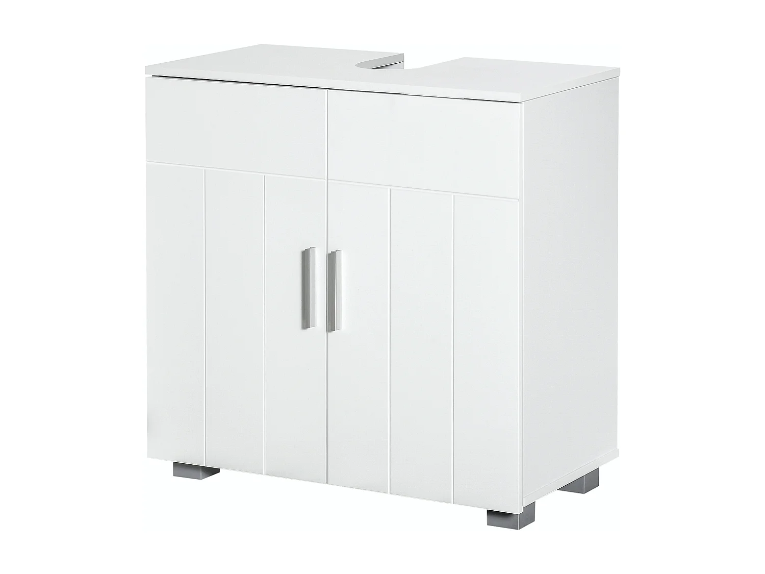 Mobile sotto lavabo bagno a u con 2 ante e ripiano regolabile