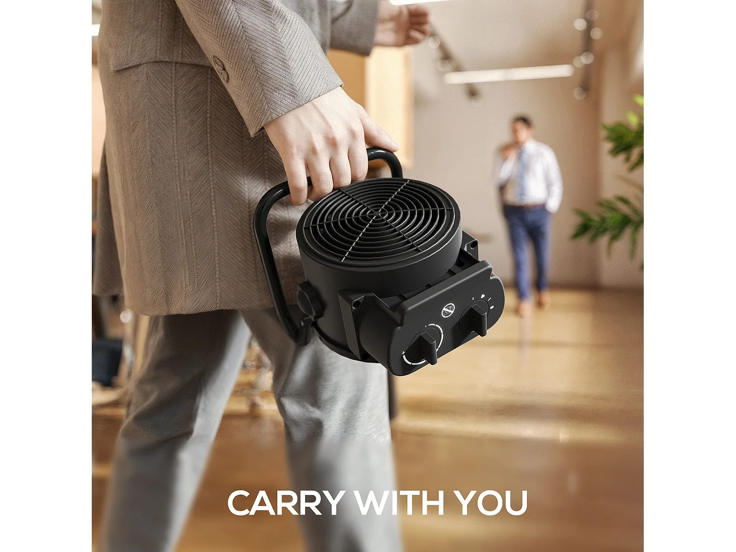 Riscaldatore elettrico regolabile a 3 modalità 21.5x15.8x22 cm nero