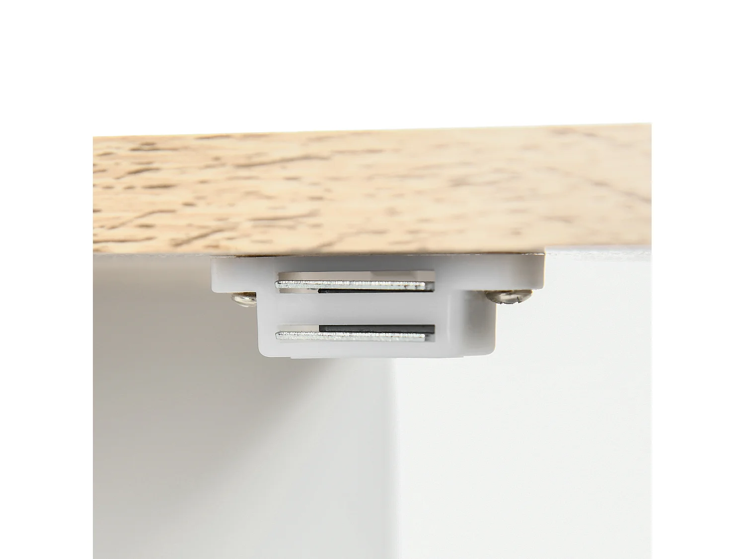 Mobile sottolavabo bagno a 2 ante con ripiano legno e bianco