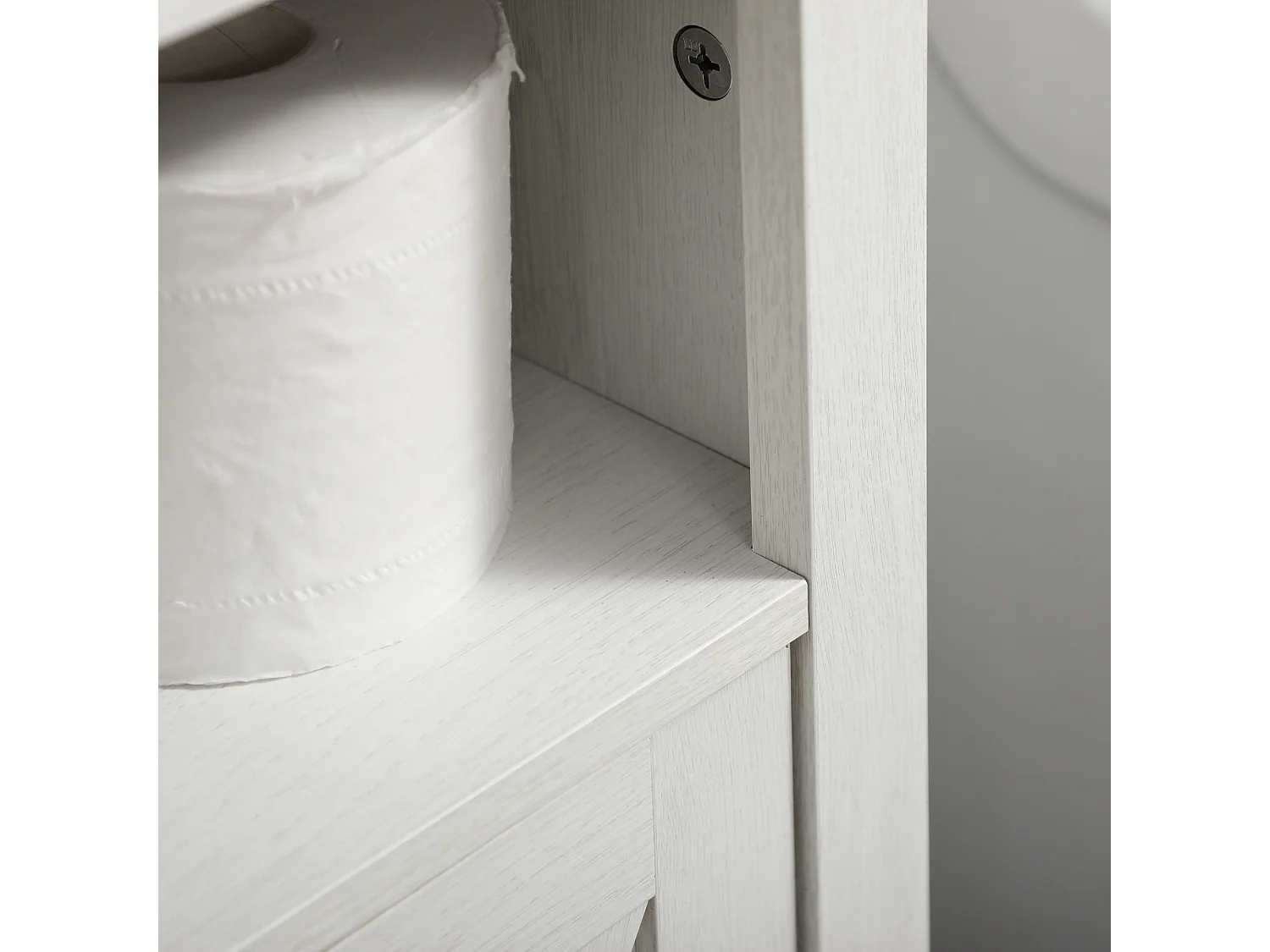 Mobile bagno sotto lavabo con armadietto a 2 ante e ripiano bianco